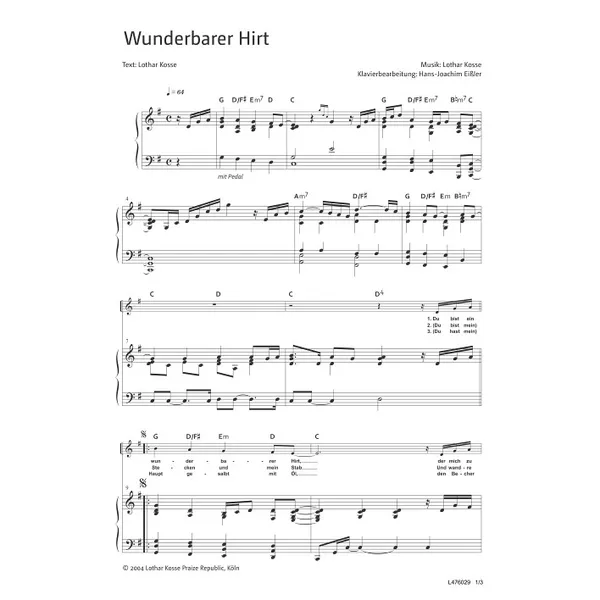 Produktbild des Artikels Wunderbarer Hirt (Noten - Download)