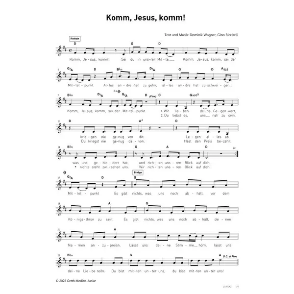 Produktbild des Artikels Komm, Jesus, komm (Noten - Download)