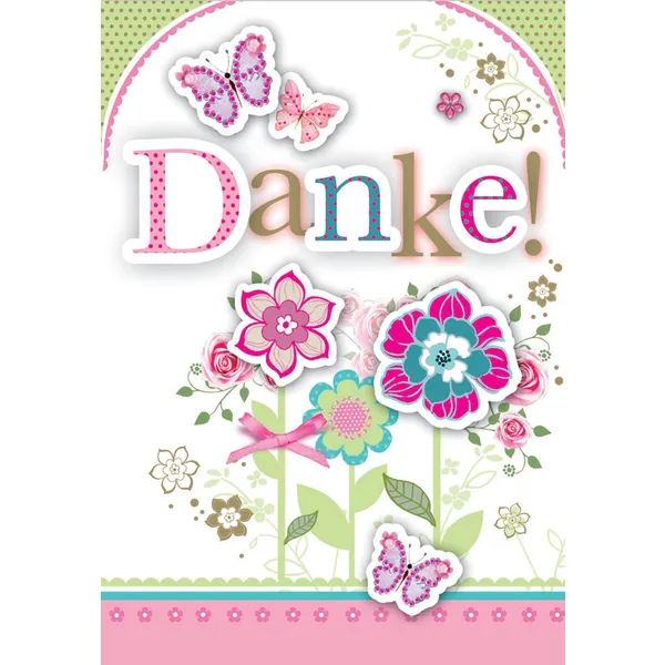 Produktbild des Artikels 3D-Faltkarte "Danke!" - 5er-Pack (Schreibwaren)