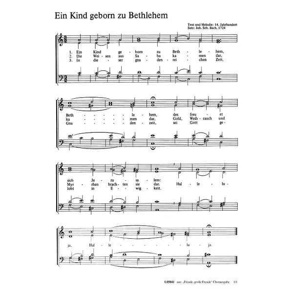 Produktbild des Artikels Ein Kind geborn zu Bethlehem (Noten - Download)
