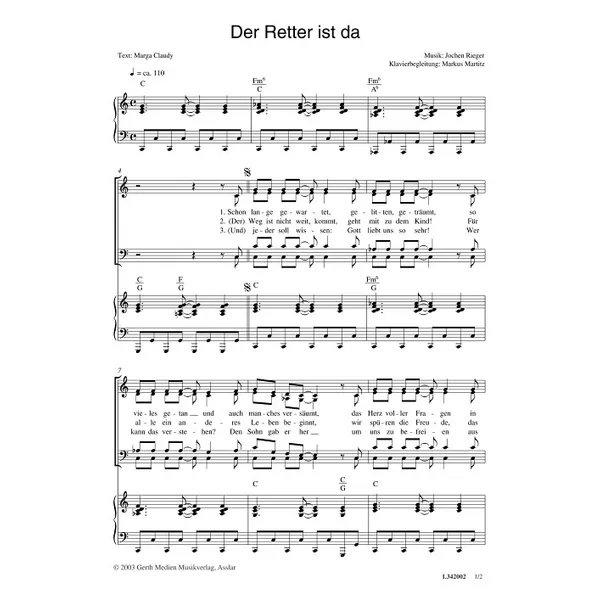 Produktbild des Artikels Der Retter ist da (Noten - Download)