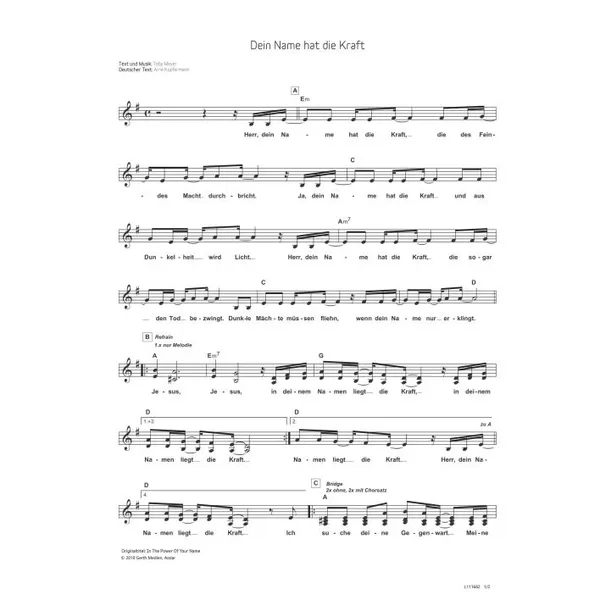 Produktbild des Artikels Dein Name hat die Kraft (Noten - Download)