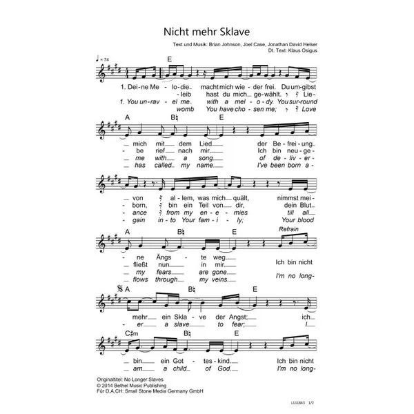 Produktbild des Artikels Nicht mehr Sklave (Noten - Download)