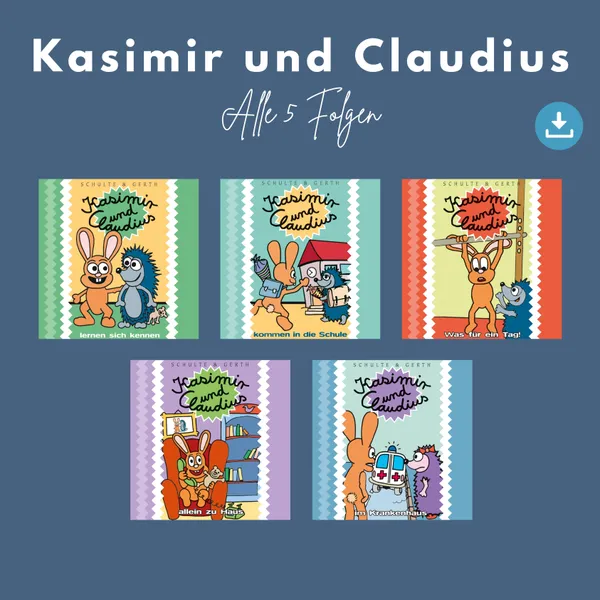 Produktbild des Artikels Kasimir und Claudius - alle 5 Folgen (MP3-Hörspiel - Download)