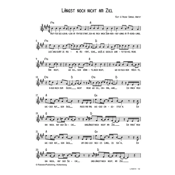 Produktbild des Artikels Längst noch nicht am Ziel (Noten - Download)