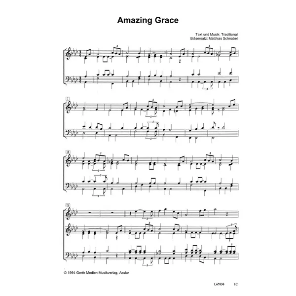 Produktbild des Artikels Amazing Grace (Noten - Download)