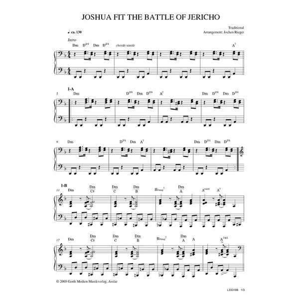 Produktbild des Artikels Joshua Fit The Battle Of Jericho (Noten - Download)