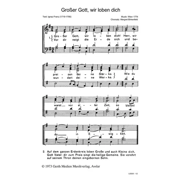 Produktbild des Artikels Großer Gott, wir loben dich (Noten - Download)