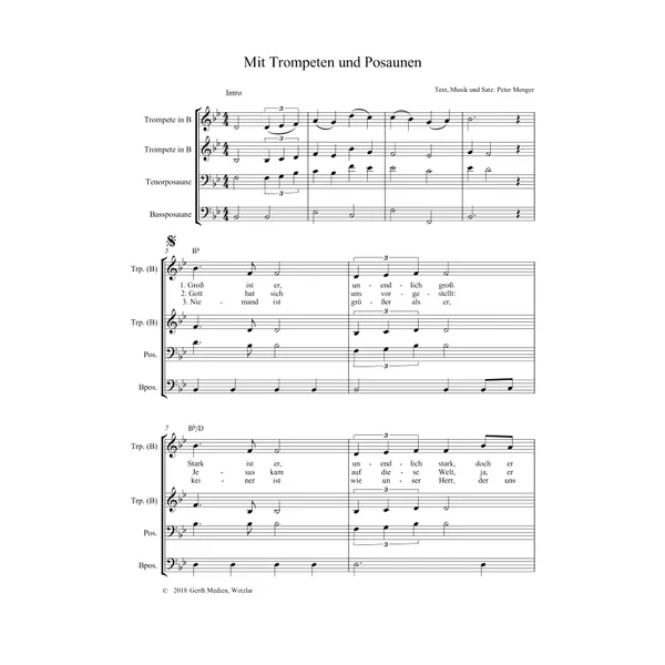 Produktbild des Artikels Mit Trompeten und Posaunen (Noten - Download)