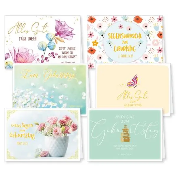 Produktbild des Artikels Faltkarten Geburtstag - 6er Set (Schreibwaren)