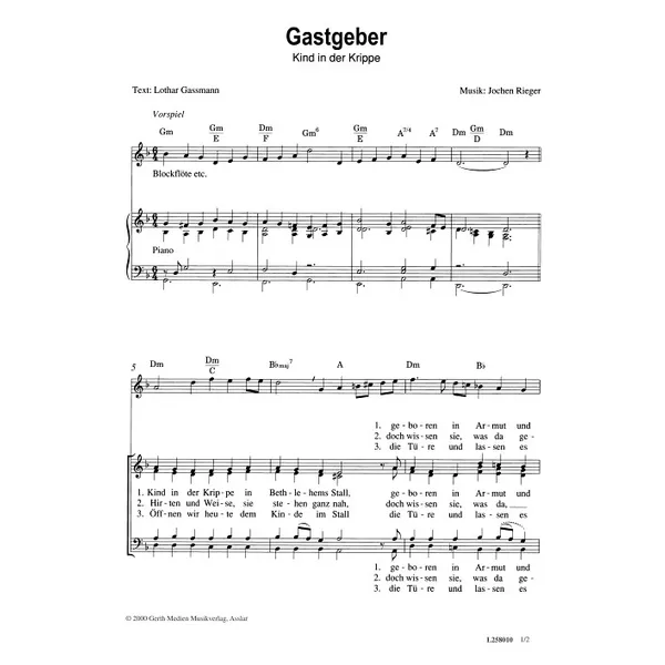Produktbild des Artikels Gastgeber (Noten - Download)