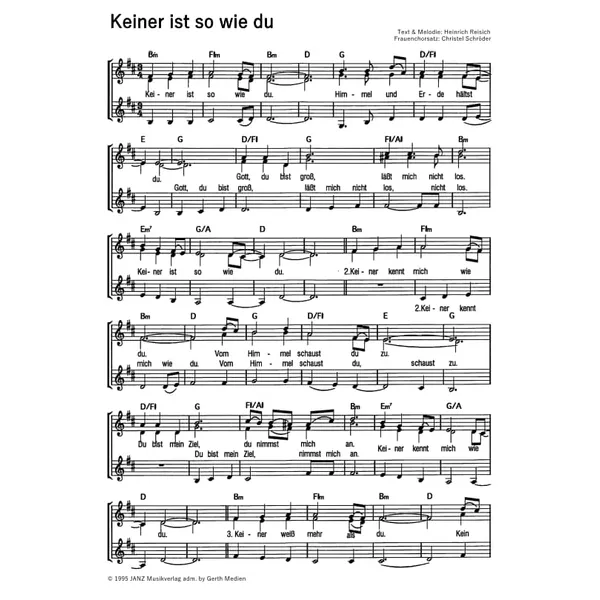 Produktbild des Artikels Keiner ist so wie du (Noten - Download)