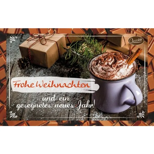 Produktbild des Artikels Schokokarte - Frohe Weihnachten und ein gesegnetes neues Jahr (Lebensmittel)