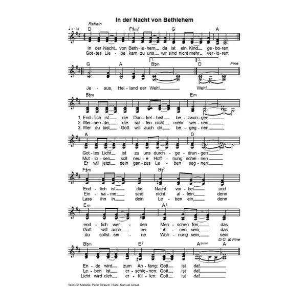 Produktbild des Artikels In der Nacht von Bethlehem (Noten - Download)