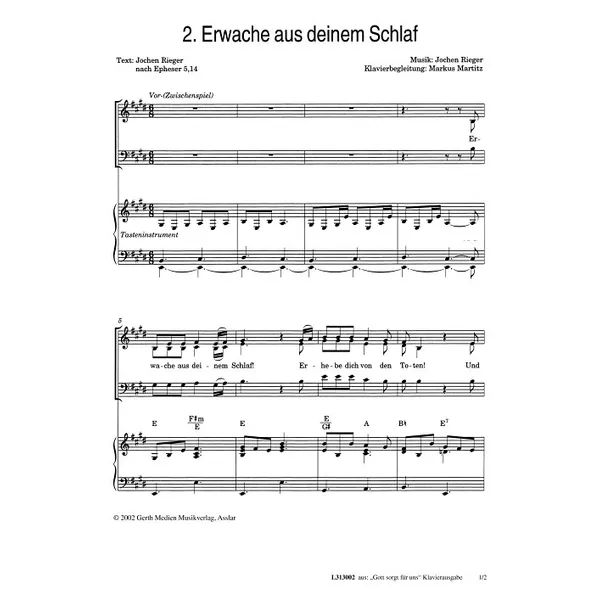 Produktbild des Artikels Erwache aus deinem Schlaf (Noten - Download)