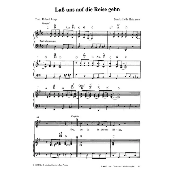 Produktbild des Artikels Lass uns auf die Reise gehn (Noten - Download)