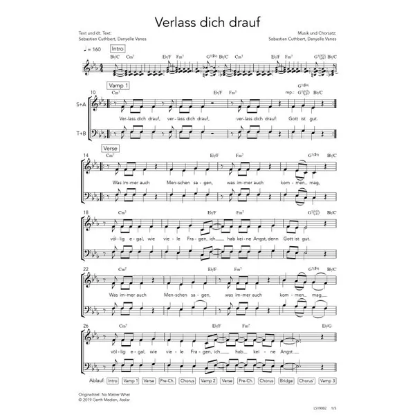 Produktbild des Artikels Verlass dich drauf (Noten - Download)