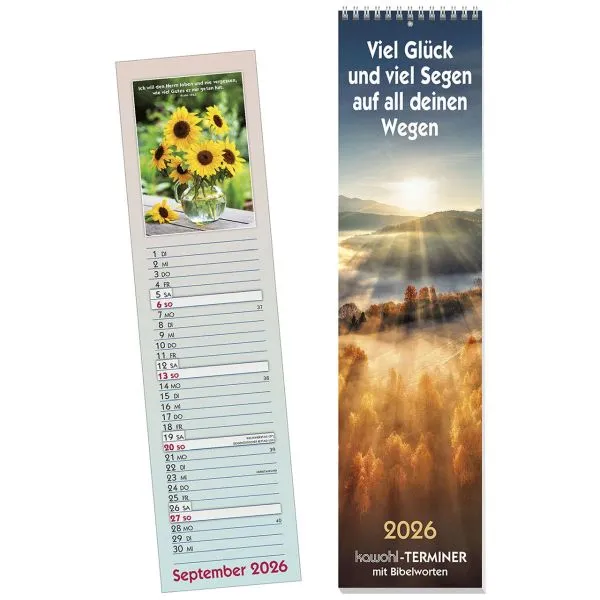 Produktbild des Artikels Viel Glück und viel Segen auf all deinen Wegen 2026 (Kalender - Spiralbindung)