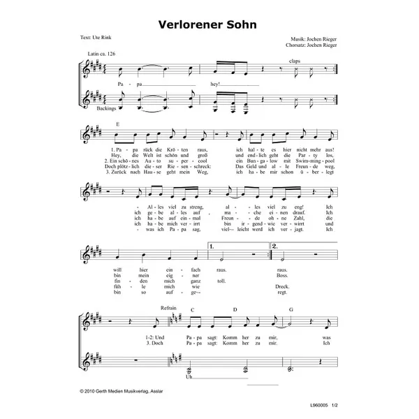 Produktbild des Artikels Der verlorene Sohn (Noten - Download)