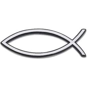 Produktbild des Artikels Reliefaufkleber "Fisch" - 13 cm silber ()