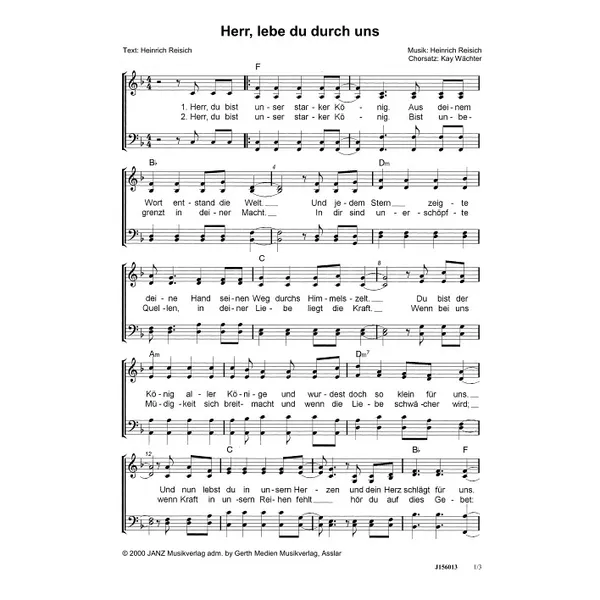 Produktbild des Artikels Herr, lebe du durch uns (Noten - Download)