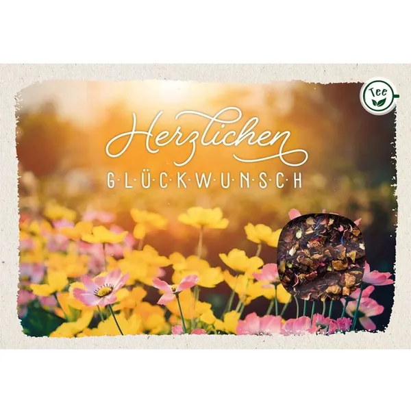 Produktbild des Artikels Teekarte - Herzlichen Glückwunsch (Lebensmittel)