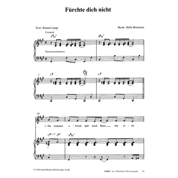 Produktbild des Artikels Fürchte dich nicht (Noten - Download)