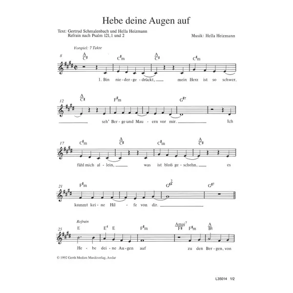 Produktbild des Artikels Hebe deine Augen auf (Noten - Download)