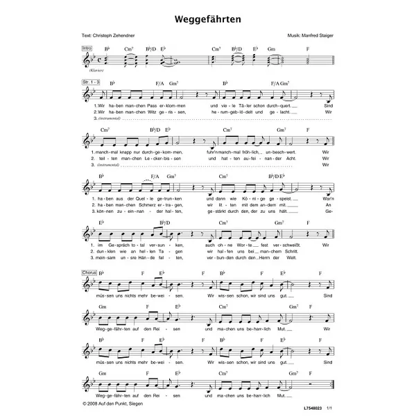 Produktbild des Artikels Weggefährten (Noten - Download)