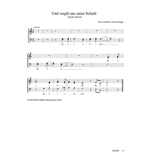Produktbild des Artikels Vergib uns unsre Schuld - Kyrie eleison (Noten - Download)