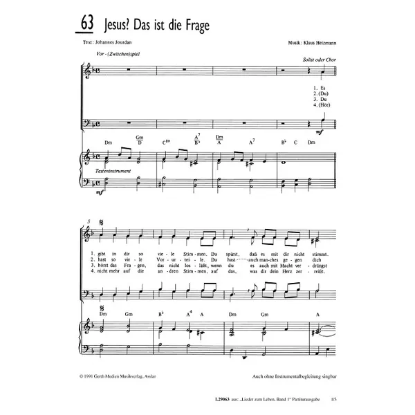 Produktbild des Artikels Jesus? Das ist die Frage (Noten - Download)