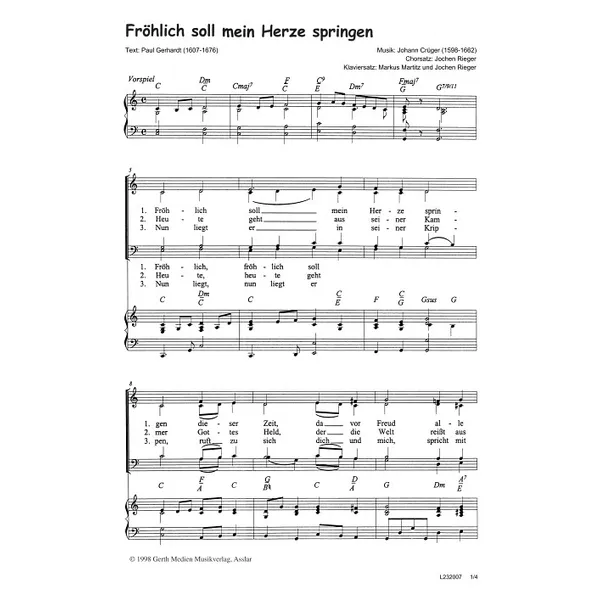 Produktbild des Artikels Fröhlich soll mein Herze springen (Noten - Download)