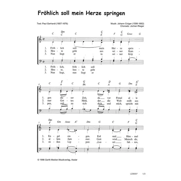 Produktbild des Artikels Fröhlich soll mein Herze springen (Noten - Download)
