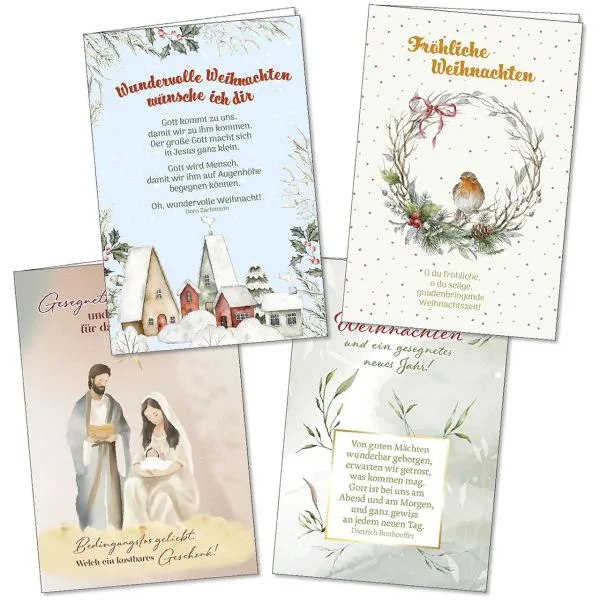 Produktbild des Artikels Weihnachts-Faltkarten-Serie 4 Stk. (Schreibwaren)
