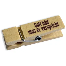 Produktbild des Artikels Holzklammer "Gott hält was er verspricht" ()