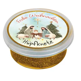 Produktbild des Artikels Springknete: Frohe Weihnachten (Krippe) - mit Glitzer ()