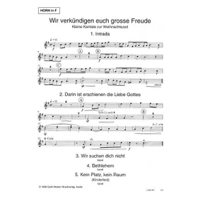 Produktbild des Artikels Wir verkündigen euch große Freude (Horn in F) (Noten - Download)
