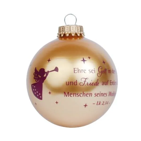 Produktbild des Artikels Christbaumkugel - "Ehre sei Gott" gold ()
