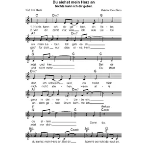 Produktbild des Artikels Du siehst mein Herz an (Noten - Download)