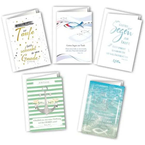 Produktbild des Artikels Faltkarten - Taufe 5er Set (Schreibwaren)