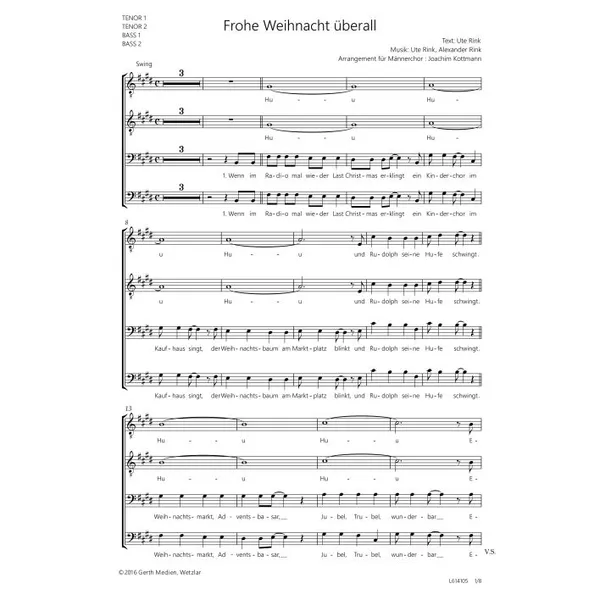 Produktbild des Artikels Frohe Weihnacht überall (Noten - Download)