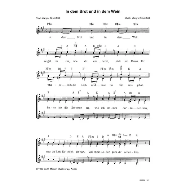 Produktbild des Artikels In dem Brot und in dem Wein (Noten - Download)