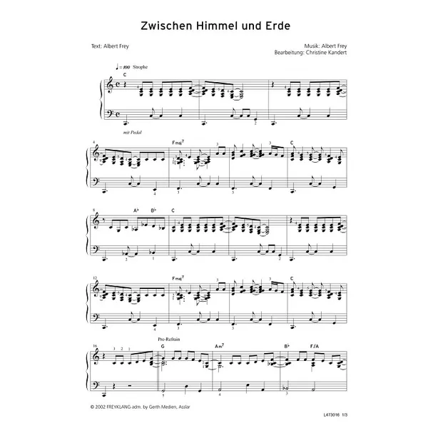 Produktbild des Artikels Zwischen Himmel und Erde (Noten - Download)