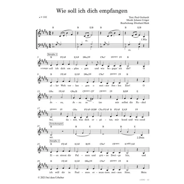 Produktbild des Artikels Wie soll ich dich empfangen (Noten - Download)