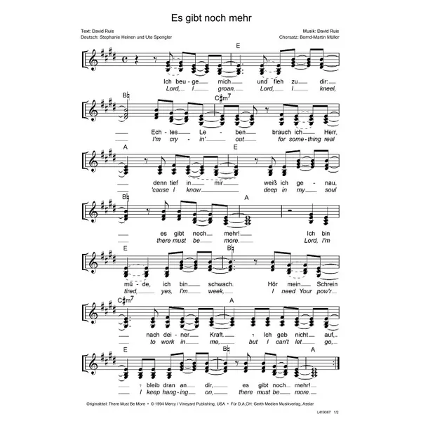 Produktbild des Artikels Es gibt noch mehr (Noten - Download)