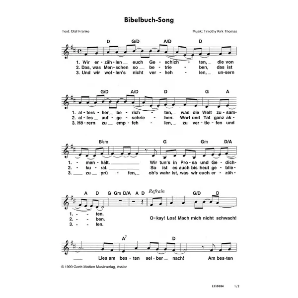 Produktbild des Artikels Bibelbuch-Song (Noten - Download)