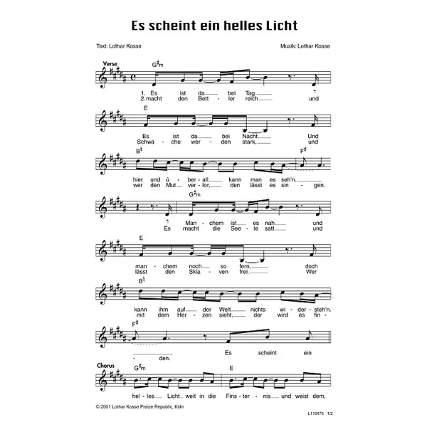 Produktbild des Artikels Es scheint ein helles Licht (Noten - Download)