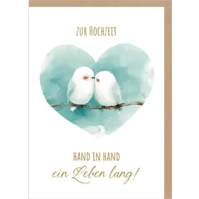 Produktbild des Artikels Faltkarte "Hochzeit" - Vögelchen (Schreibwaren)
