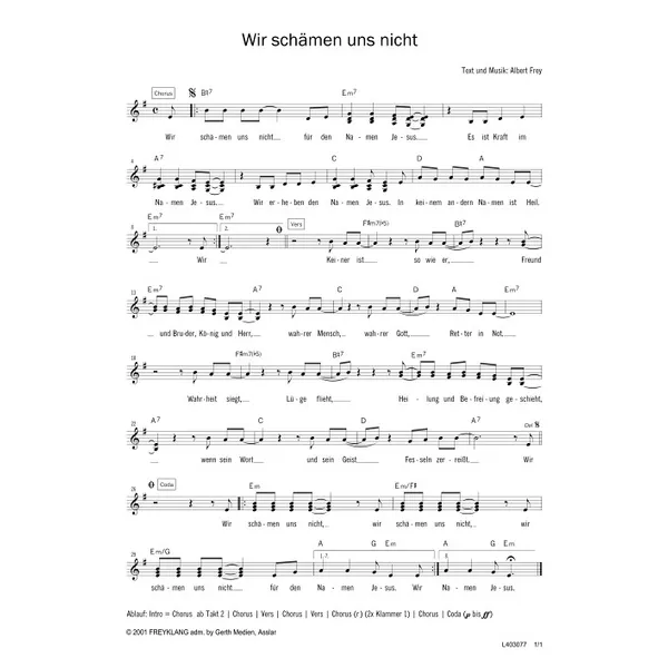 Produktbild des Artikels Wir schämen uns nicht (Noten - Download)