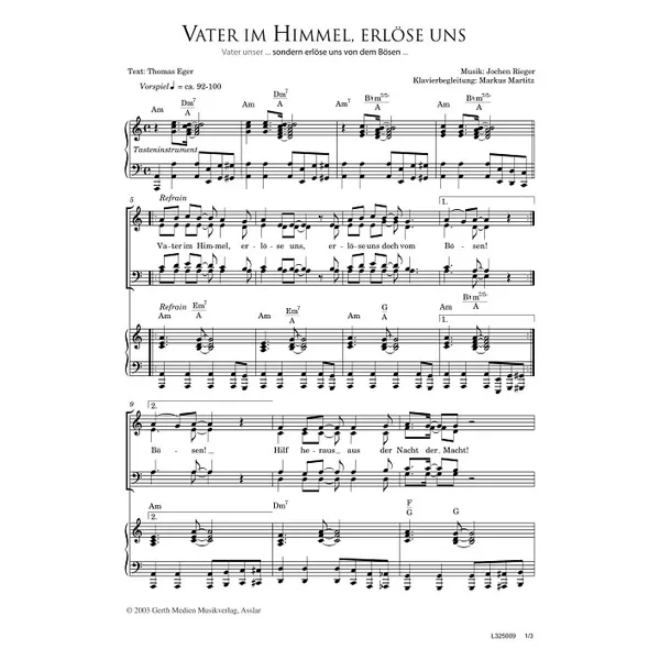 Produktbild des Artikels Vater im Himmel, erlöse uns (Noten - Download)